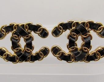 Chanel Small Logo Statement Earrings.