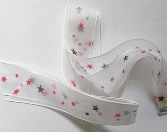 Stars Organza Ribbon Halter Neck Tie Bra Shoulder Strap. Delicate. Will not give support.