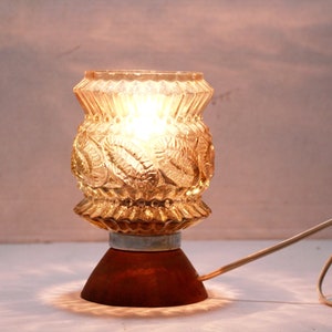 Vintage Bedside Night Light Lamp with Glass Diffuser