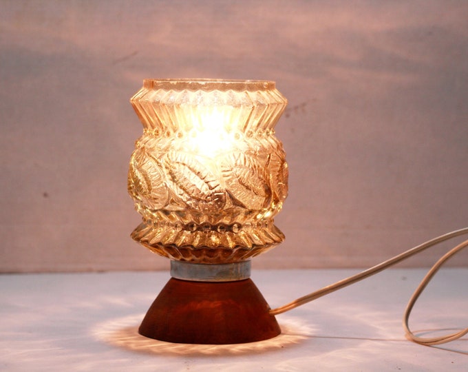 Vintage Bedside Night Light Lamp with Glass Diffuser