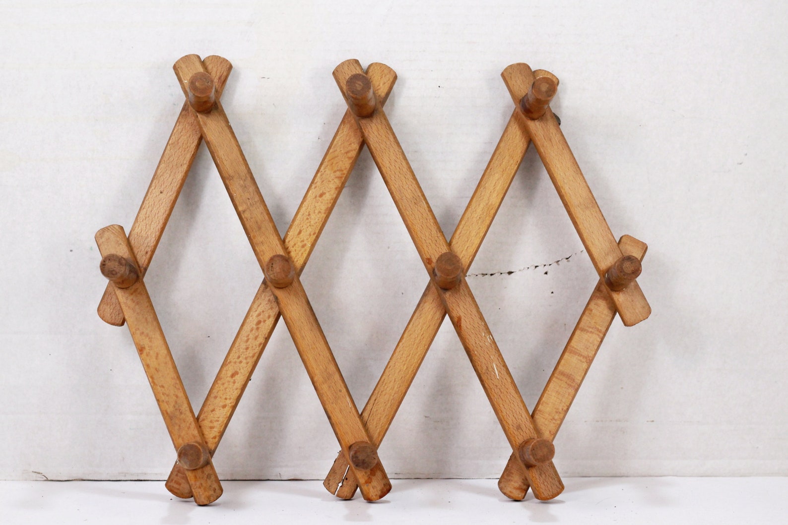 Vintage Accordion Peg Rack Hat Coat Wooden Rack Vintage уall Etsy