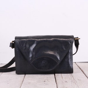Creation Gabrielle Bag, Dark Blue Leather Purse, Shoulder or Crossbody Bag, Minimalist Purse, Envelope Clutch, Soft Leather image 1