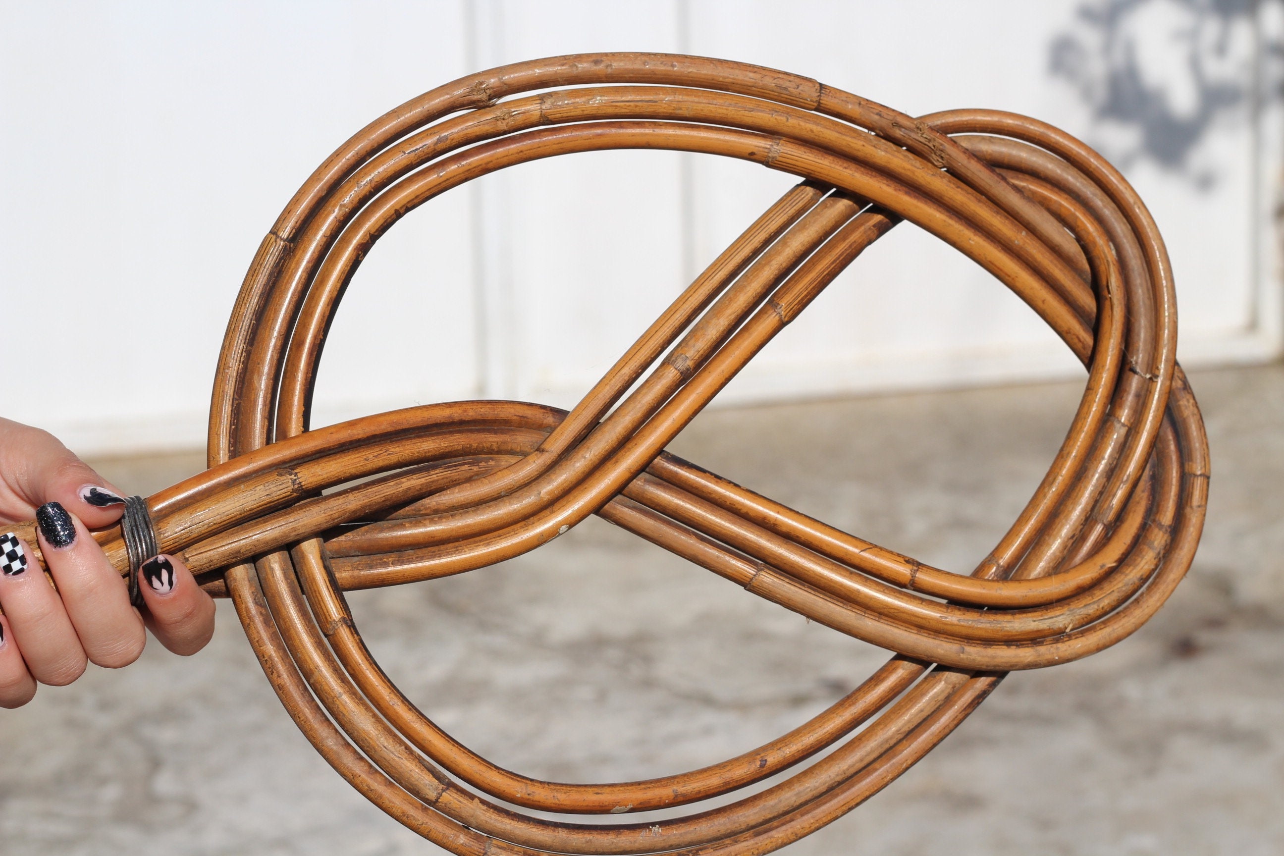 French Vintage Rug Beater Rattan Rug Carpet Beater Wooden Etsy