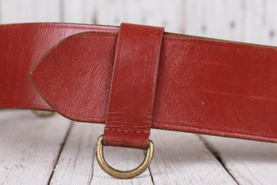 Vintage Military Genuine Leather Belt Adjustable … - image 5
