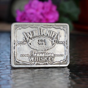 Vintage Leather Belt, Jack Daniel&#39;s Belt, Metal Buckle