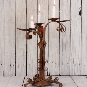 Vintage Copper Candle Holder, Handmade, Three Candles Holder