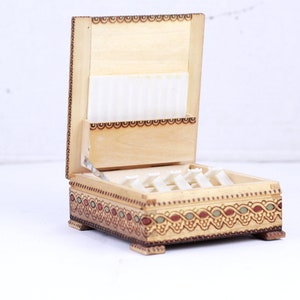 Scatola per sigarette in legno vintage, portasigarette, porta tabacco