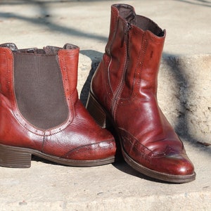 Vintage Brown Leather Ankle Boots - Men&#39;s Size EU-40 US 7.5 UK-6.5