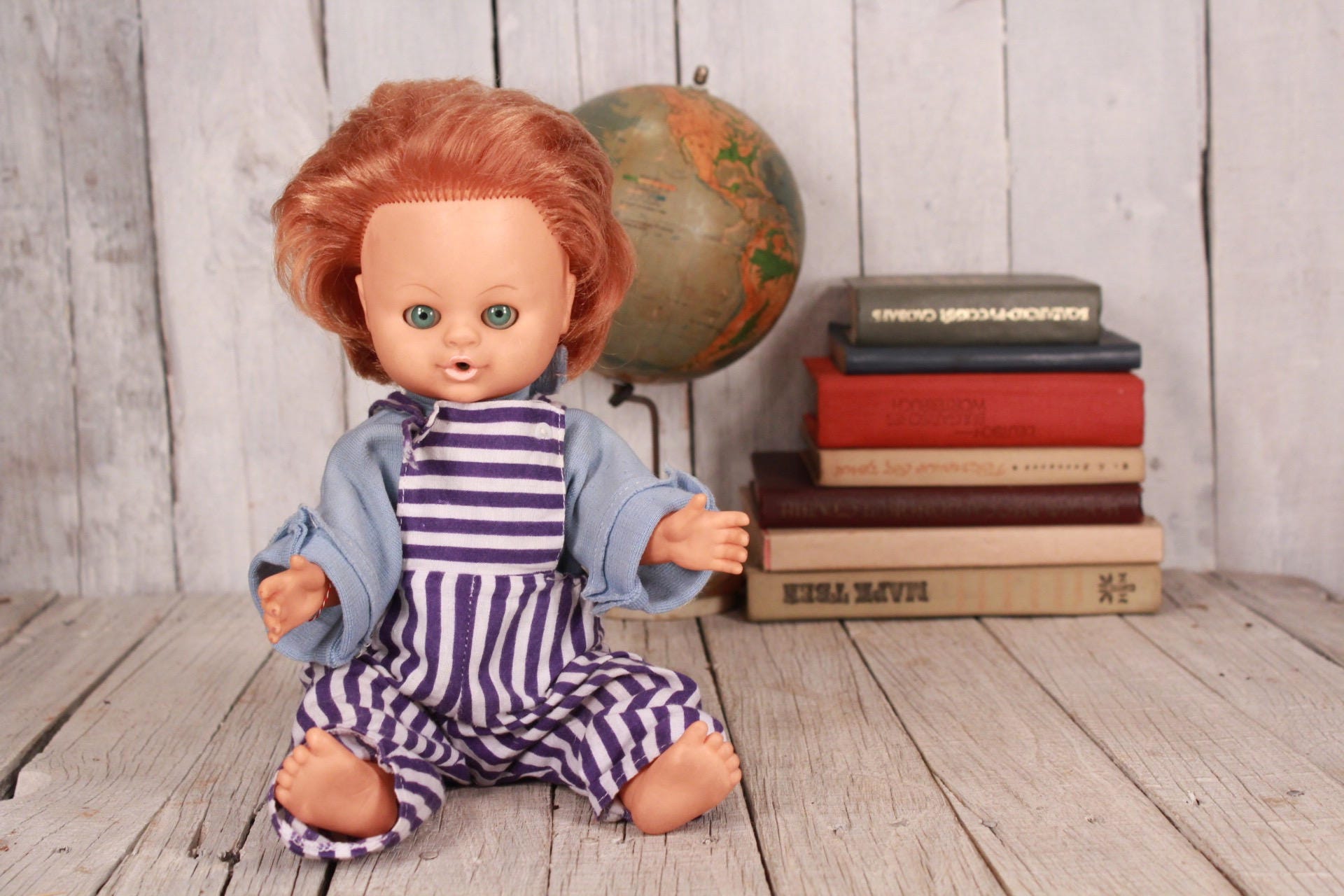 Sleeping doll Hard plastic doll Blue eyes doll Blond hair Etsy