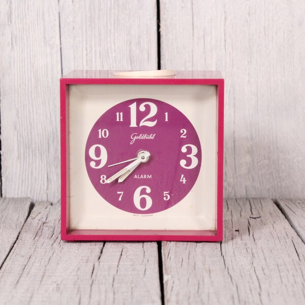 Goldbühl Wecker - Retro mechanische Uhr - seltene Sammlerstücke Goldbühl Wecker - Deutschland - violett Uhr - Wimd bis Uhr