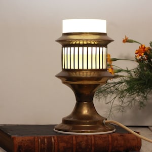 Vintage Brass Night Light Lamp, Bedside, Mid Century Modern