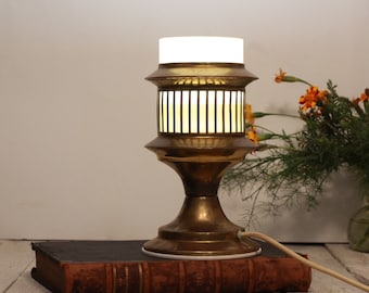 Vintage Brass Night Light Lamp Bedside Mid Century Modern