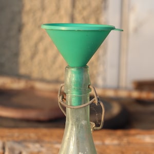 Vintage Plastic Green Funnel with Handle