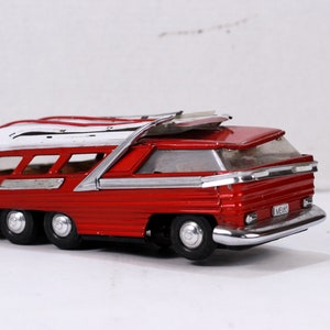 Vintage Electric Tin Bus, Battery Operated Toy, Mechanical China Car, Distressed