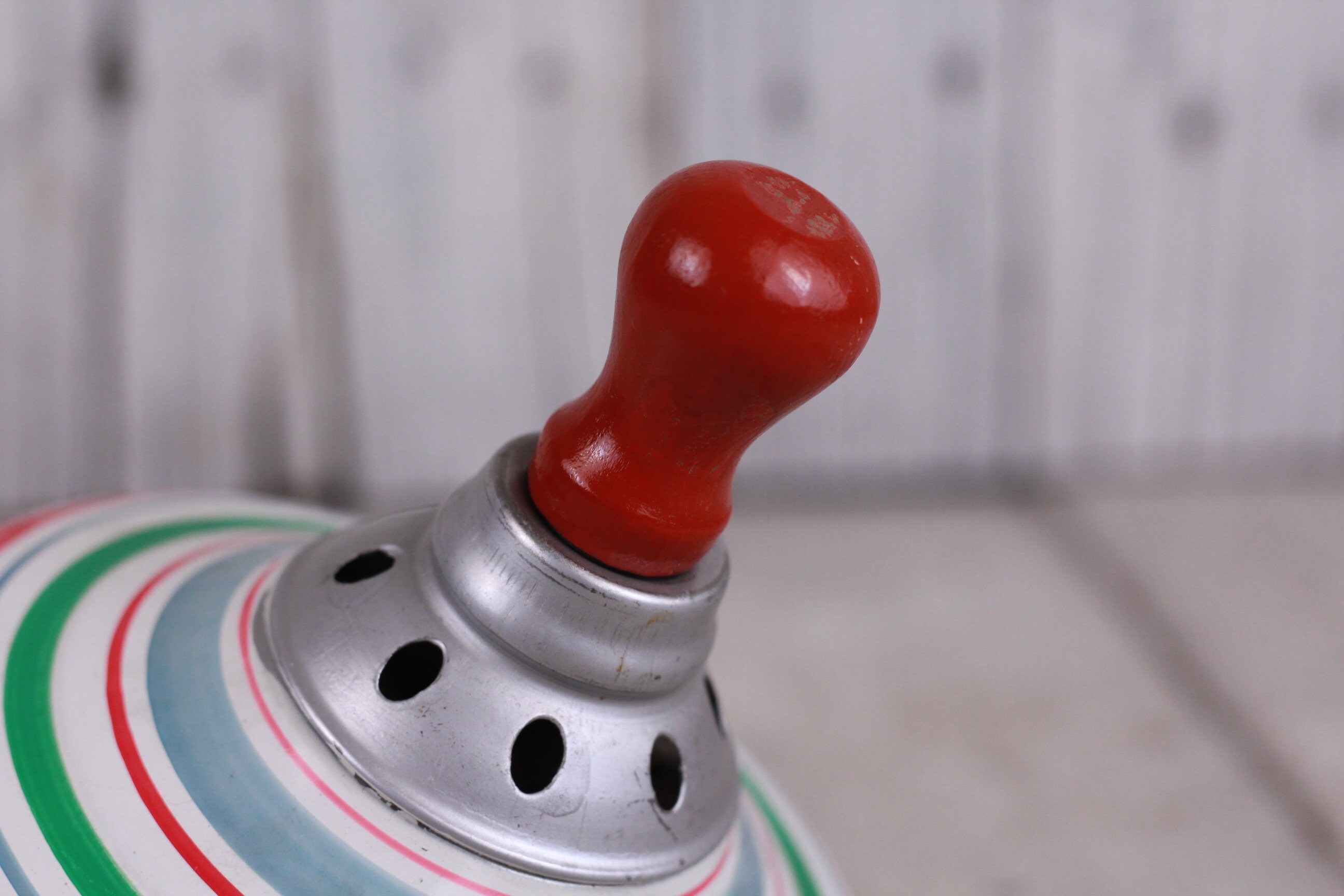 Vintage Spinning Top Spinning Tin Top Colorful Circle Toy 70s Etsy