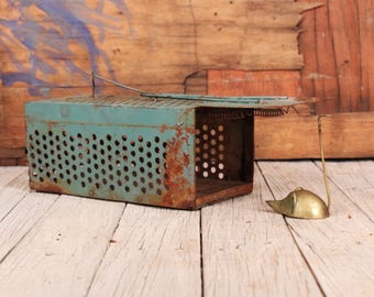 Vintage primitieve metalen muizenval