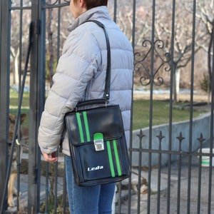 Bolso de hombro LEDA vintage, bolso con asa superior, tamaño mediano