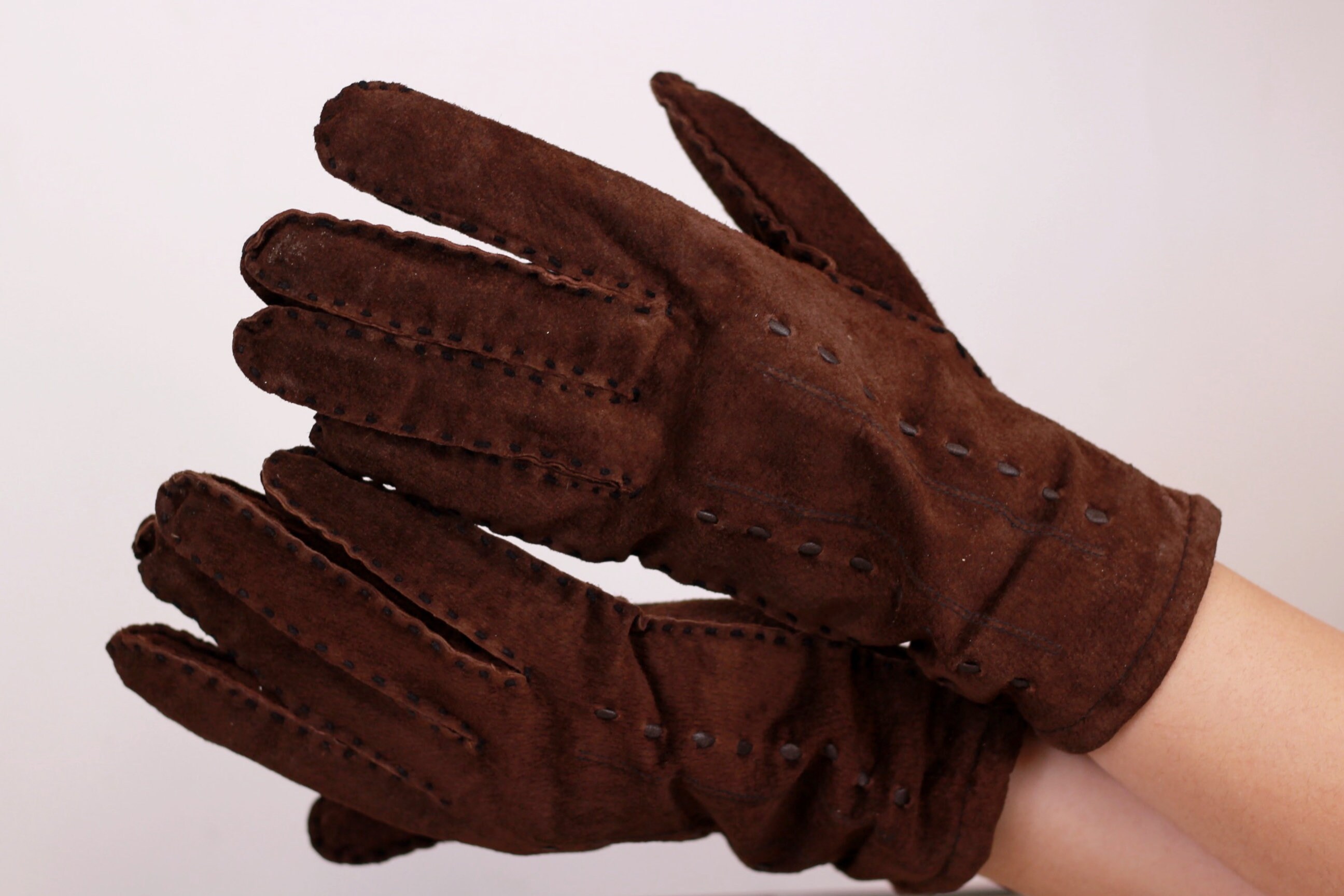 Vintage Brown Suede Gloves Size 9 Men's Winter Gloves Etsy