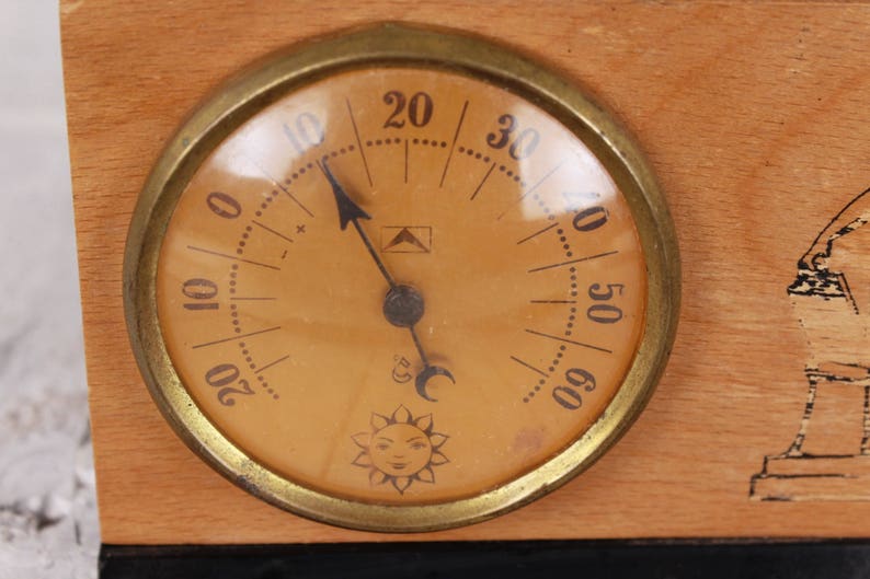 Vintage Celsius Scale Spring Thermometer with Wooden Body | Etsy