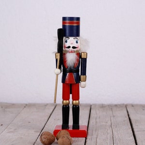 Vintage Nutcracker Painted Wooden Christmas Nutcracker King Eastern Germany Wood Vintage Mid-Century Nutcracker Traditional German Ornaments