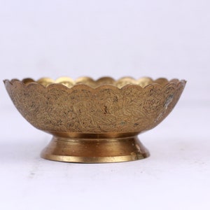 Vintage Brass Ikebana Bowl: 80s Jerusalem Souvenir