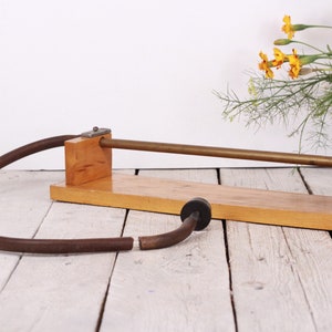 Vintage Science Lab Tool, Test Tube Holder, Industrial Wooden Lab Stand, Rubber Hose, Laboratory