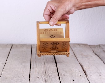 Wooden Cigarette Box, Cigarette Dispenser, 20 Cigarettes Holder, Smoker Accessory