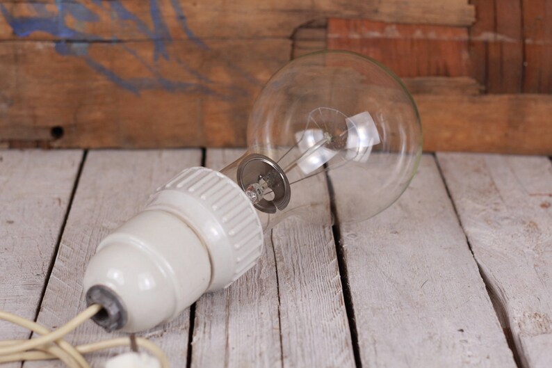 Art supply Industrial bulb lamp Steampunk bulb lamp Big bulb lamp Glowing bulb lamp 500W lamp Vintage bulb lamp Very large bulb lamp