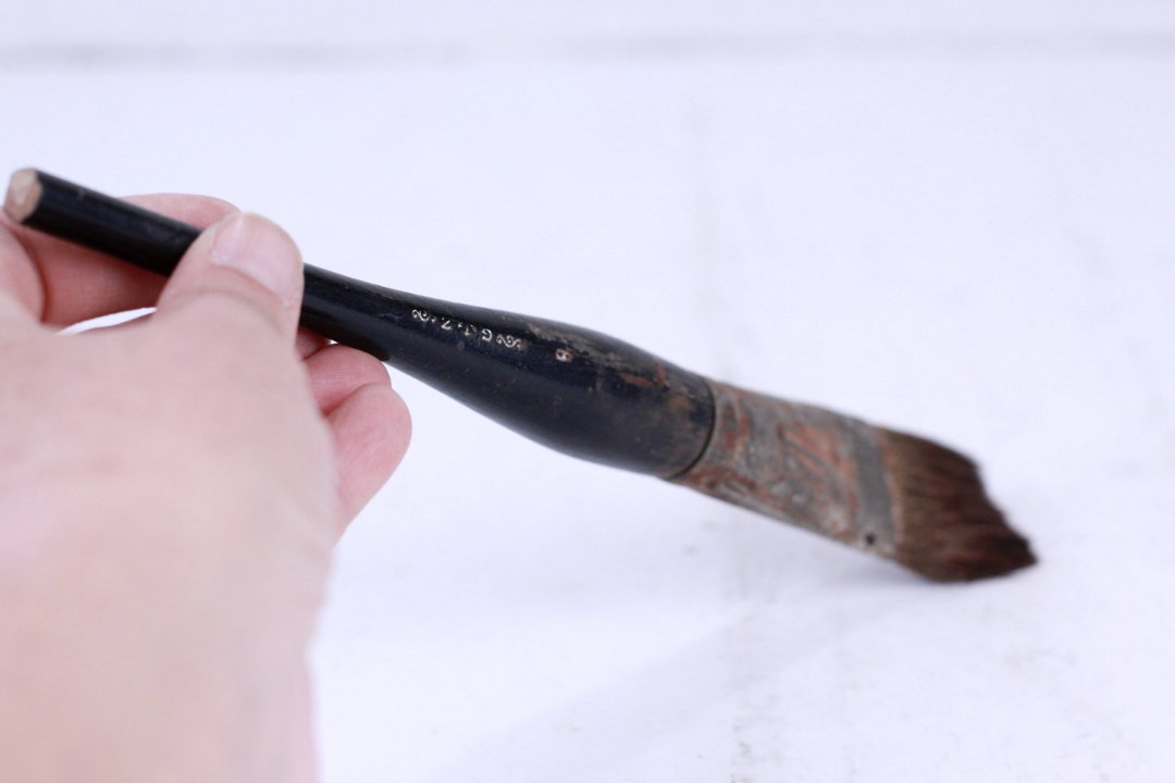Vintage Paint Brush, Horse Hair Bristles, Industrial Paintbrush, Paint