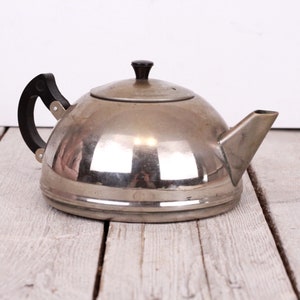 Vintage Small Copper Teapot, Mid Century Tea Kettle