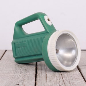 Vintage Flashlight, Lantern, Plastic Flashlight with Handle, Vega Bulgaria Made