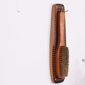 Vintage Wooden Wall Hanging Brush, Shoes Brushing, Shoes Shape