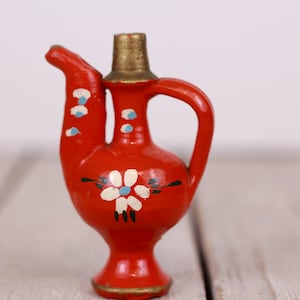 Vintage Ceramic Pitcher Whistle Small Toy Flute Ocarina Ceramic Whistle and Water Warbler Flute Water Whistle Troyan Pottery Souvenir