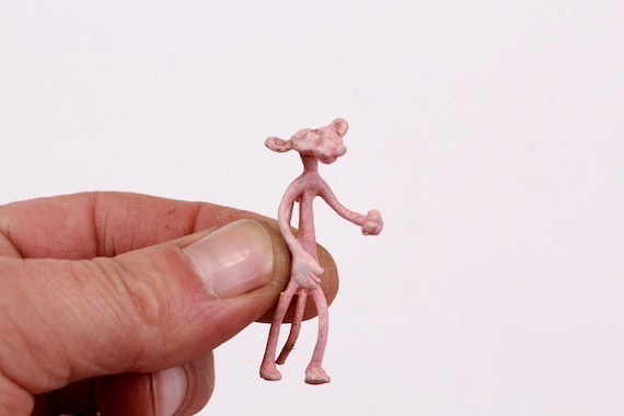 Vintage Pink Panther Brooch Pin Full Body Pink Pa… - image 1