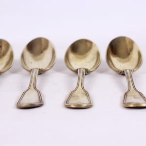 Conjunto de colheres de latão vintage: talheres de ouro alemão, colheres de servir dos anos 1950