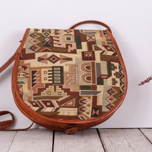 Vintage Brown Leather Shoulder or Cross Body Bag Organizer Purse