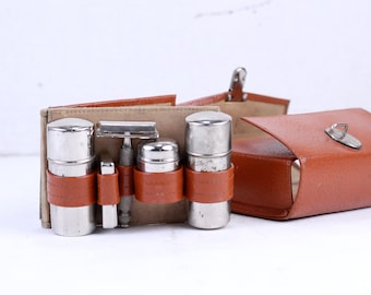 Acheter Trousses de toilette pour hommes pour voyager, petite trousse de toilette étanche en cuir Portable avec fermeture éclair pour sac humide