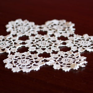 Vintage Handmade Crochet Mini Tablecloth Round Cotton