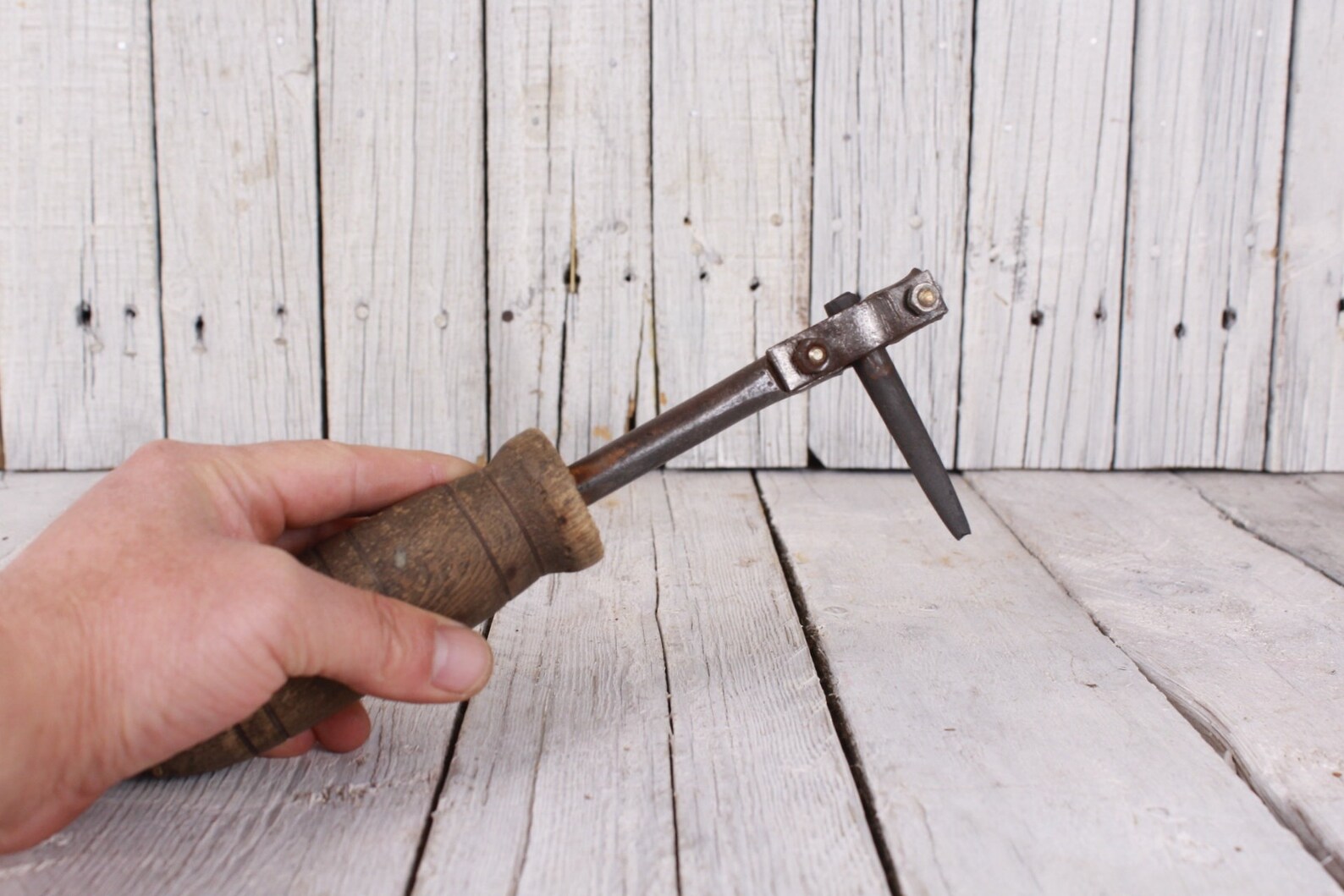 Vintage Soldering Iron With Wooden Handle Graphite Head Etsy New Zealand