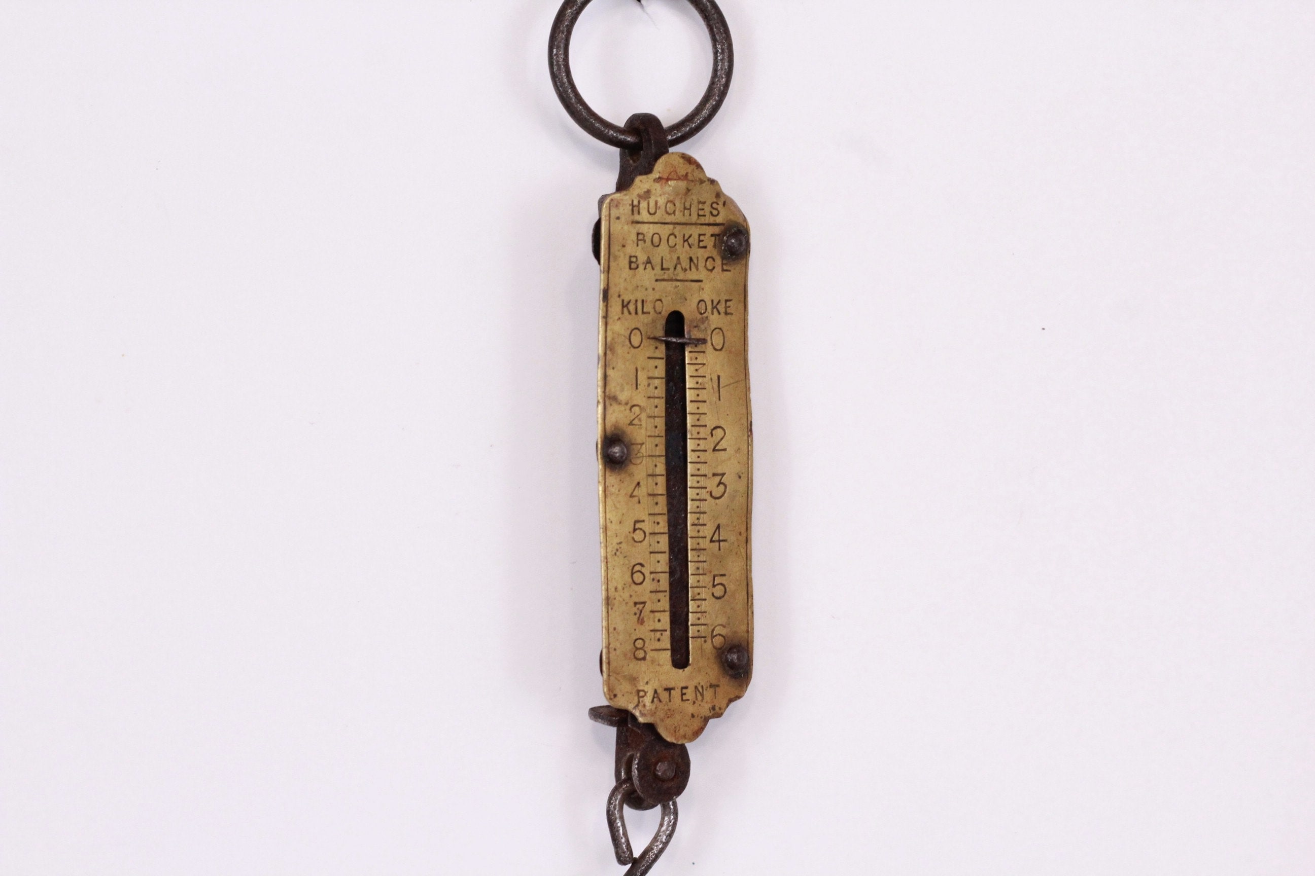 アンティーク　はかり　ブラス　HUGHES'S Pocket ballance Antique Hughes Pocket Scale: German Brass Hook Balance, 1900s - Etsy