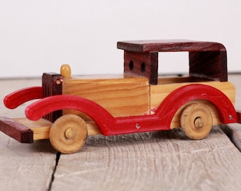 Vintage Handmade Wooden Toy Car, Vehicle Automobile, Model 30's, Collectible