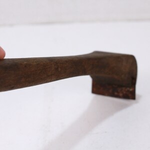 Antique Bakery Primitive Hand Carved Dough Scraper, Rusty Hand Tool
