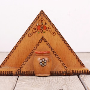 Vintage Wooden Napkin and Toothpicks Holder
