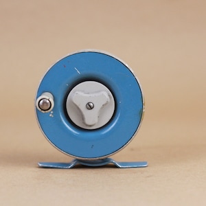 Vintage Metal Fishing Reel: Retro Fishing Decor, Circa 1960