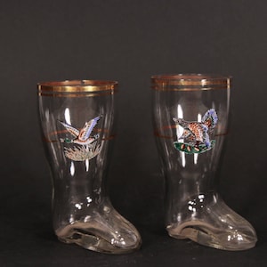 Vintage Decorative Glasses in Boots Shaped Set of Two