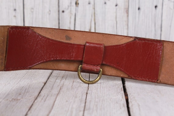 Vintage Military Genuine Leather Belt Adjustable … - image 6