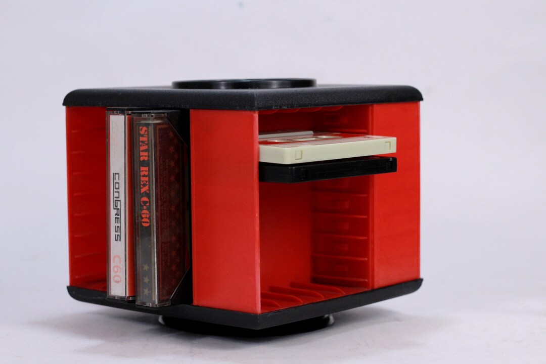 Plastic Cassette Tape Holder, Tape Revolving Cassette Storage