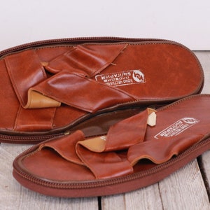 Zapatillas de viaje vintage de piel sintética con funda, con tacón abierto, talla 8 de EE. UU.