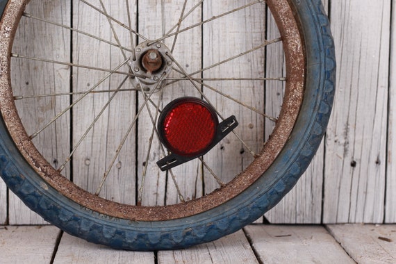 Réflecteur de vélo rond rouge vintage -  France