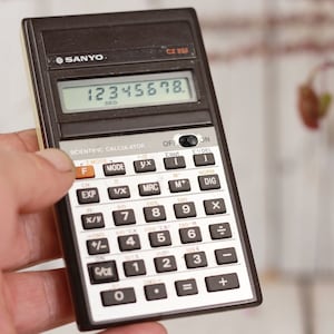 Vintage Calculator SANYO CZ 252 Sanyo Business Financial Calculator Made in Japan Working